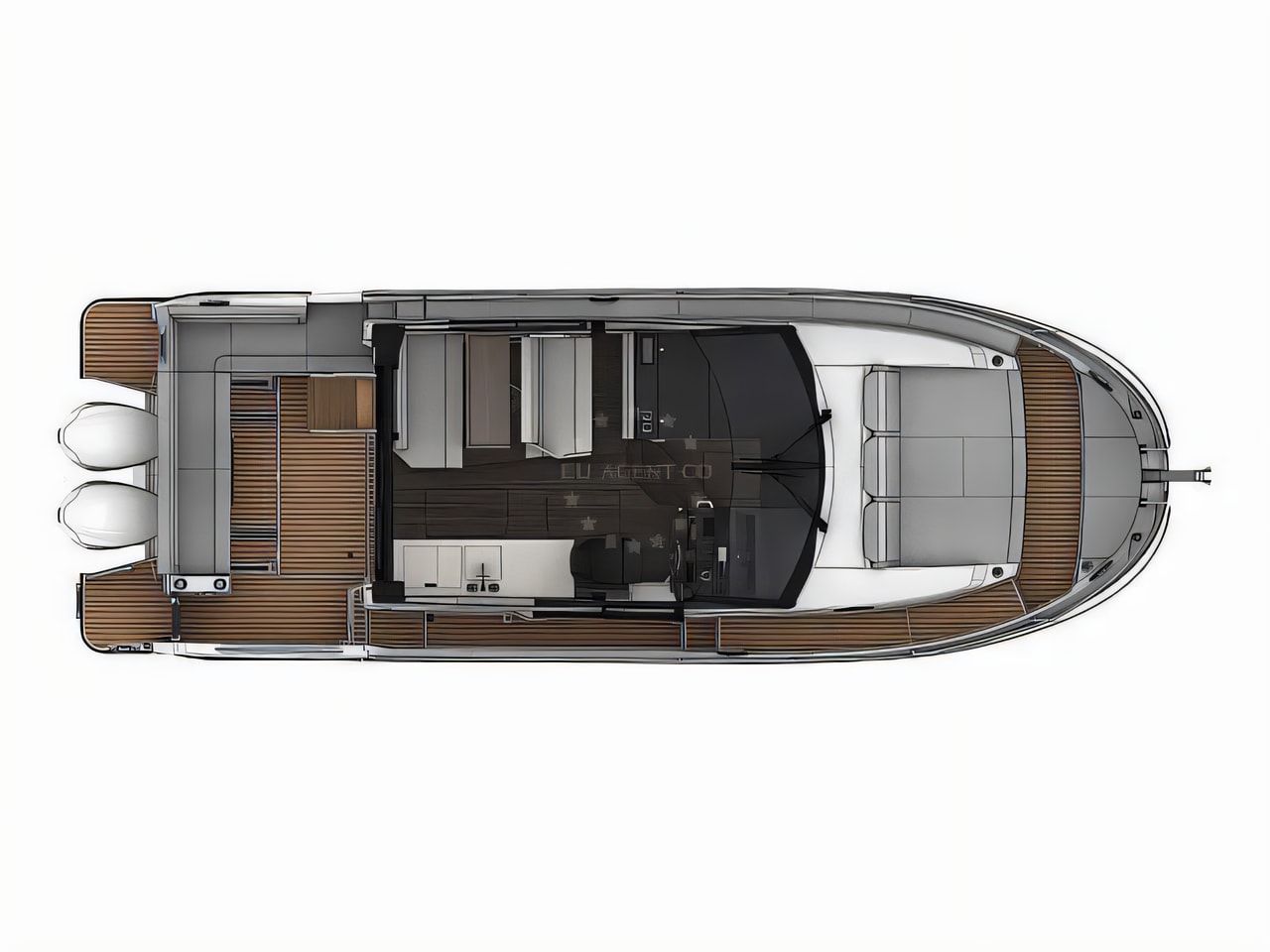 Interior of Merry Fisher 1095 Coupe Serie2 motor boat with 3 cabins Croatia yacht charter