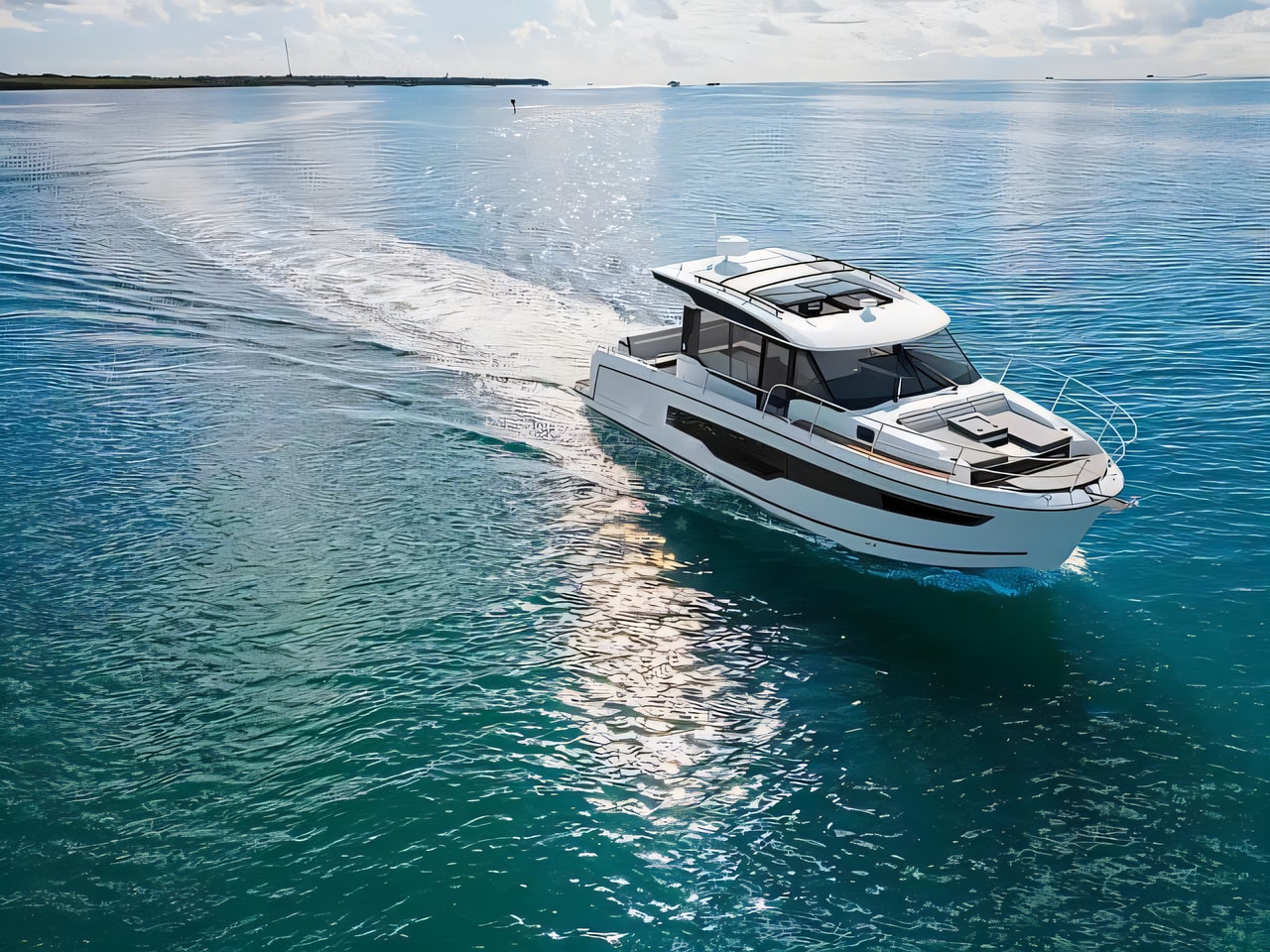 Layout of Merry Fisher 1095 Coupe Serie2 motor boat with 3 cabins Croatia yacht charter