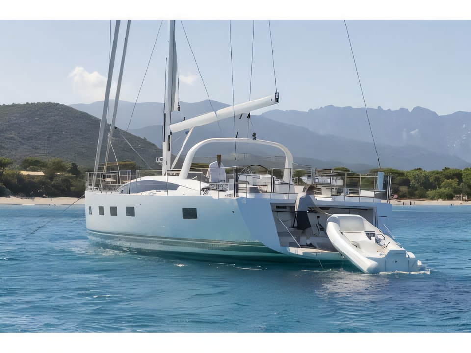Exterior overview of Jeanneau 64 sail boat for charter from Sibenik Marina Mandalina in the Sibenik sailing area Croatia