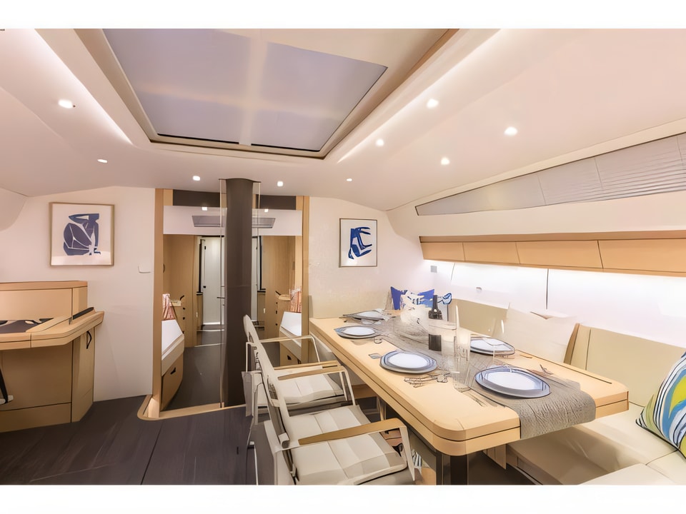 Interior of Jeanneau 64 sail boat with 4 cabins Croatia yacht charter