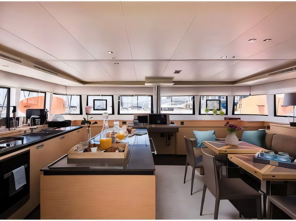 Interior of Lagoon 620 catamaran with 5 cabins Croatia yacht charter