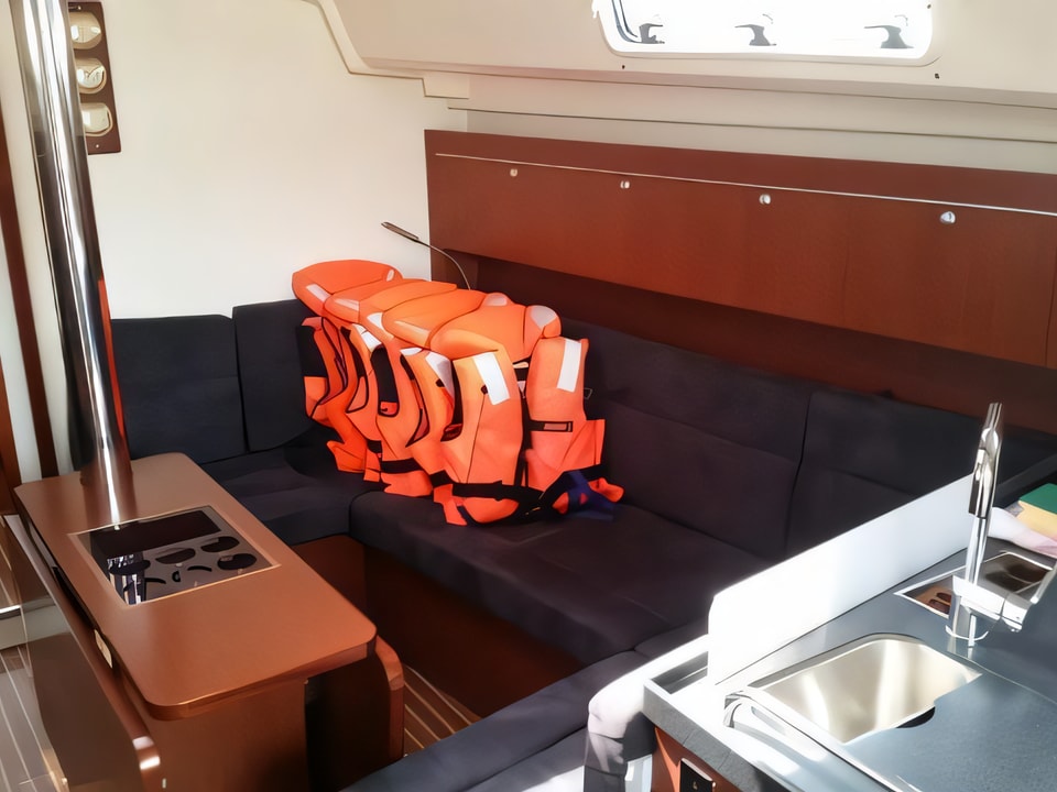 Interior of Hanse 415 sail boat with 3 cabins Croatia yacht charter