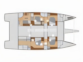 Interior of Samana 59 catamaran with 4 cabins Croatia yacht charter