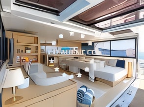 Layout of Bali 5.8 catamaran with 4 cabins Croatia yacht charter