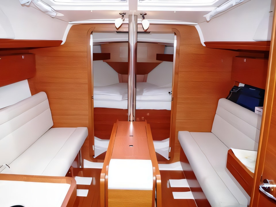 Interior of Dufour 350 GL sail boat with 3 cabins Croatia yacht charter