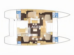 Interior of Lagoon 560 catamaran with 4 cabins Croatia yacht charter