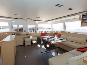Layout of Lagoon 560 catamaran with 4 cabins Croatia yacht charter