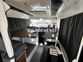 Layout of Antares 9 OB motor boat with 2 cabins Croatia yacht charter
