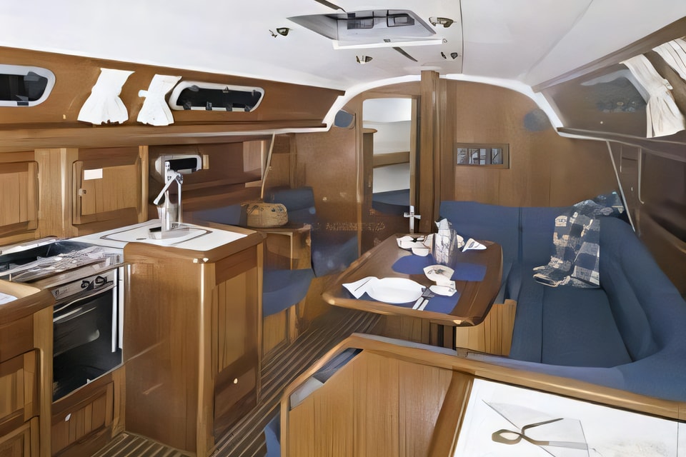Interior of Bavaria 37 sail boat with 3 cabins Croatia yacht charter