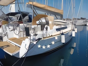 Exterior overview of Dufour 350 GL sail boat for charter from Biograd Kornati in the Zadar sailing area Croatia