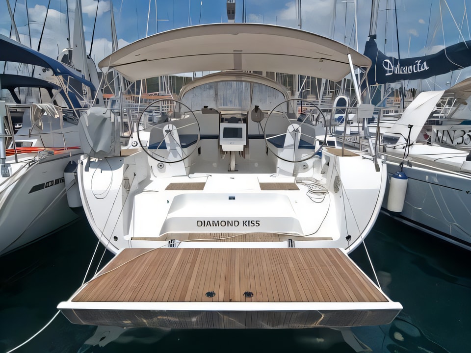 Exterior overview of Bavaria Cruiser 46 sail boat for charter from Split ACI Marina in the Split sailing area Croatia