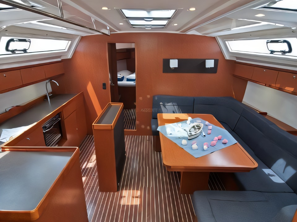 Interior of Bavaria Cruiser 46 sail boat with 4 cabins Croatia yacht charter