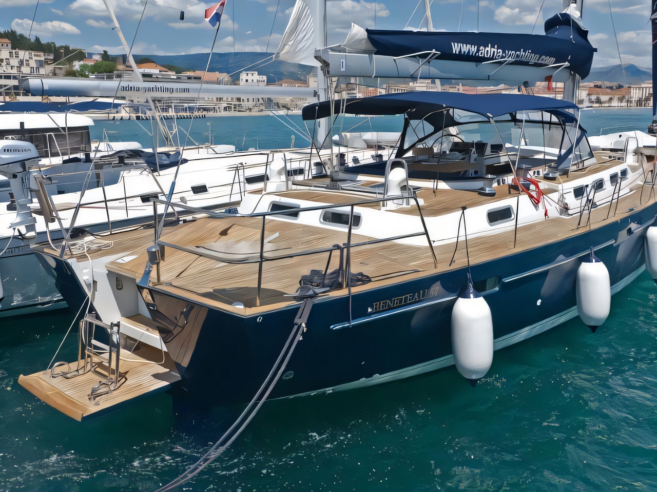 Exterior overview of Beneteau 57 sail boat for charter from Split ACI Marina in the Split sailing area Croatia