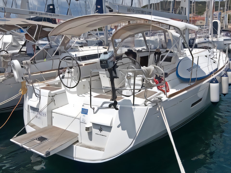 Exterior overview of Sun Odyssey 439 sail boat for charter from Split ACI Marina in the Split sailing area Croatia