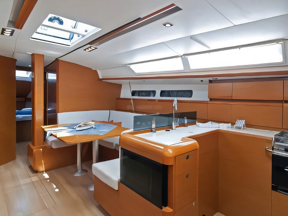 Interior of Sun Odyssey 439 sail boat with 4 cabins Croatia yacht charter