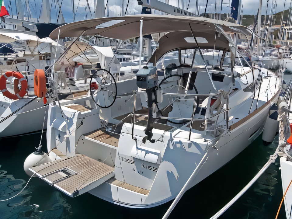 Exterior overview of Sun Odyssey 439 sail boat for charter from Split ACI Marina in the Split sailing area Croatia