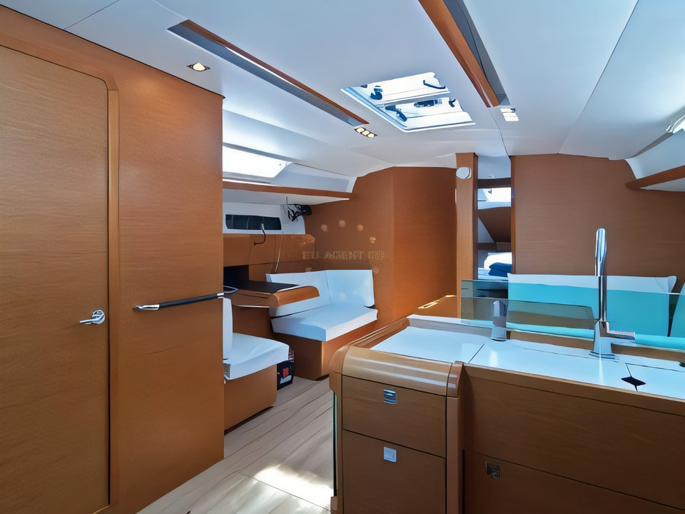 Interior of Sun Odyssey 449 sail boat with 4 cabins Croatia yacht charter