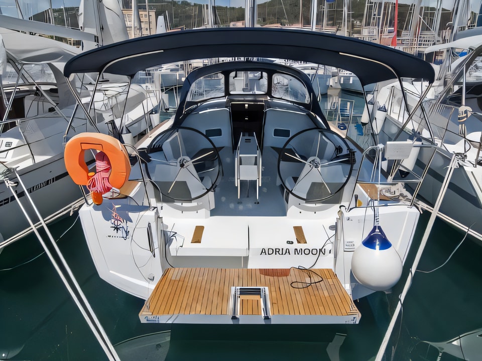 Exterior overview of Sun Odyssey 349 sail boat for charter from Split ACI Marina in the Split sailing area Croatia