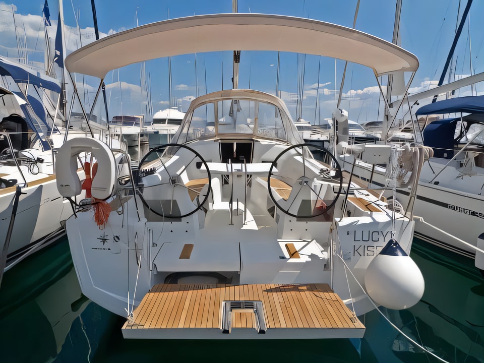 Exterior overview of Sun Odyssey 349 sail boat for charter from Split ACI Marina in the Split sailing area Croatia