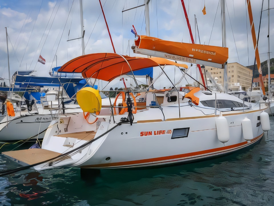 Exterior overview of Elan 40 Impression sail boat for charter from Split ACI Marina in the Split sailing area Croatia