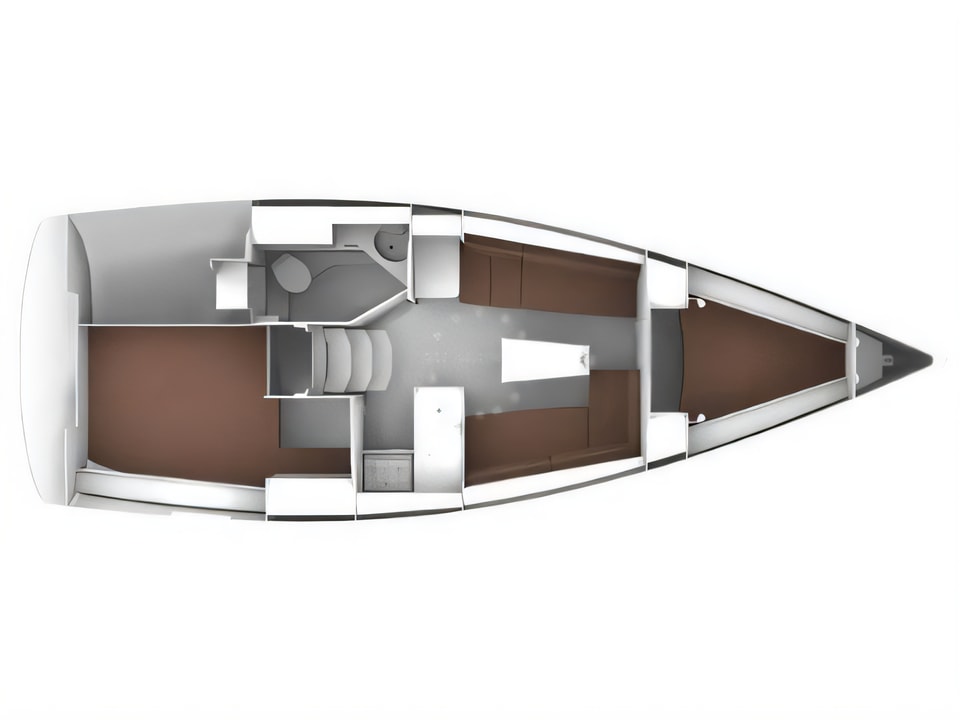 Bavaria Cruiser 33 yacht layout 2 cabins Croatia charter