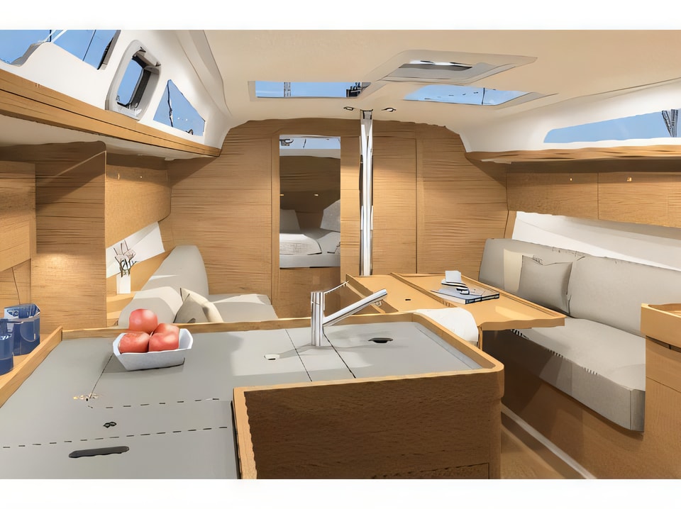 Interior of Dufour 360 GL '18 sail boat with 3 cabins Croatia yacht charter