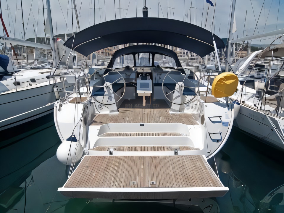 Exterior overview of Bavaria Cruiser 51 sail boat for charter from Split ACI Marina in the Split sailing area Croatia