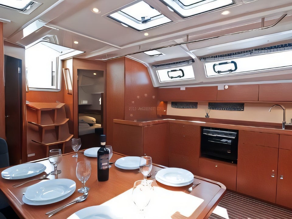 Interior of Bavaria Cruiser 46 sail boat with 4 cabins Croatia yacht charter