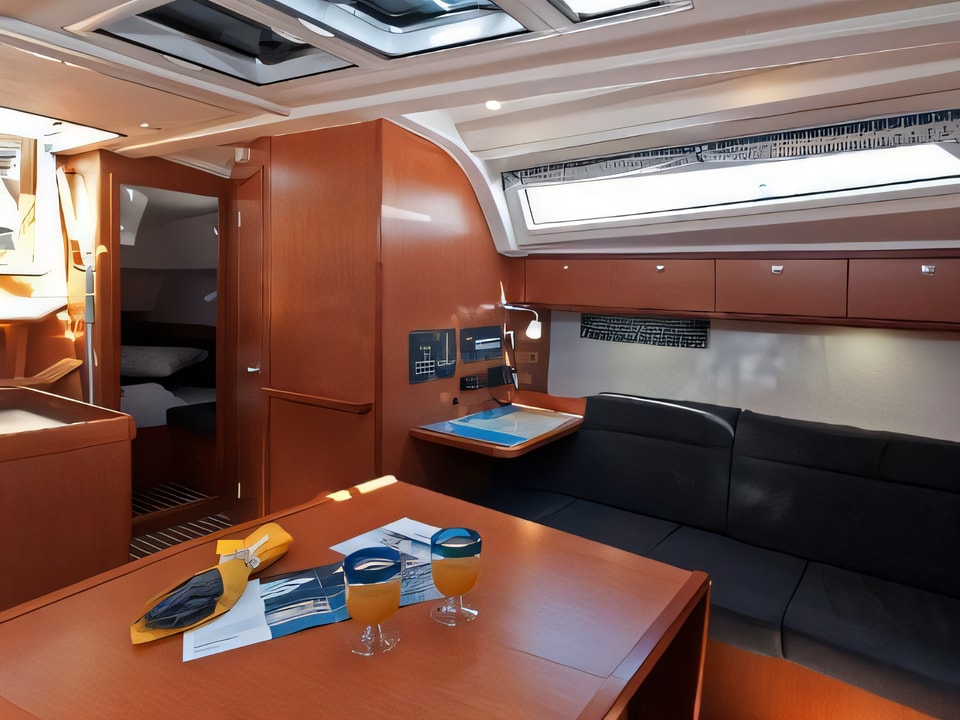 Interior of Bavaria 37 Cruiser sail boat with 3 cabins Croatia yacht charter
