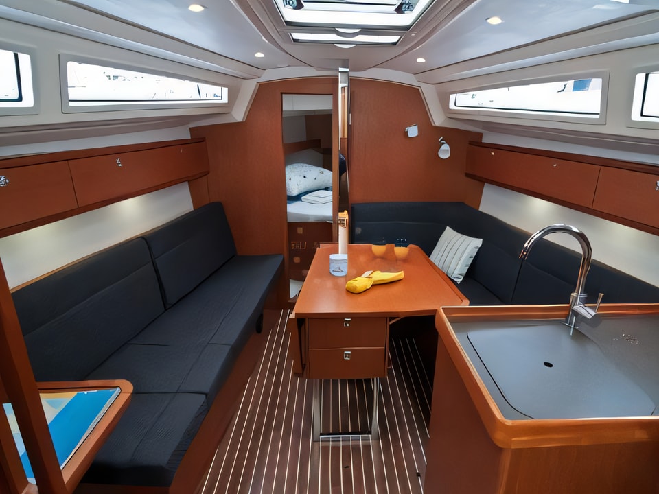 Interior of Bavaria Cruiser 33 sail boat with 2 cabins Croatia yacht charter