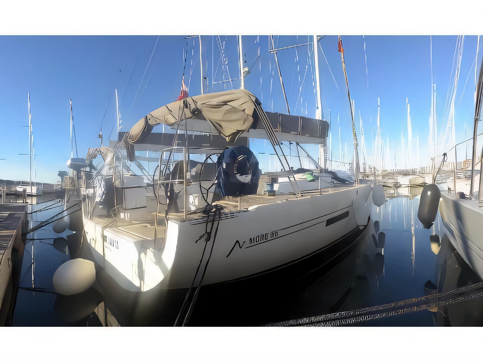 Exterior overview of More 55 sail boat for charter from Kastela Gomilica Marina in the Sibenik sailing area Croatia