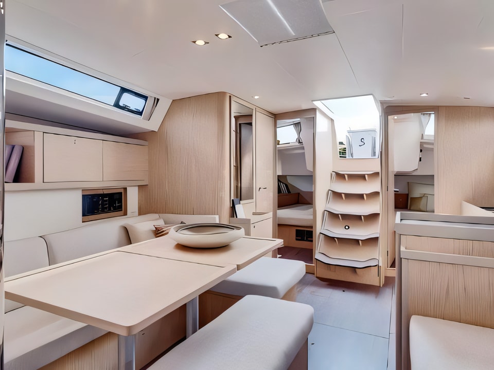 Interior of Oceanis 45 sail boat with 4 cabins Croatia yacht charter