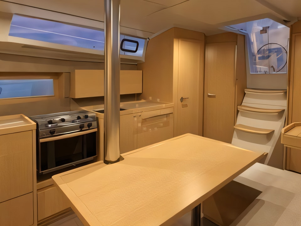 Interior of Oceanis 38 sail boat with 3 cabins Croatia yacht charter