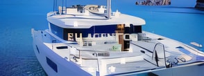 Exterior overview of Lagoon 47 catamaran for charter from Seget Donji Marina Baotic in the Split sailing area Croatia