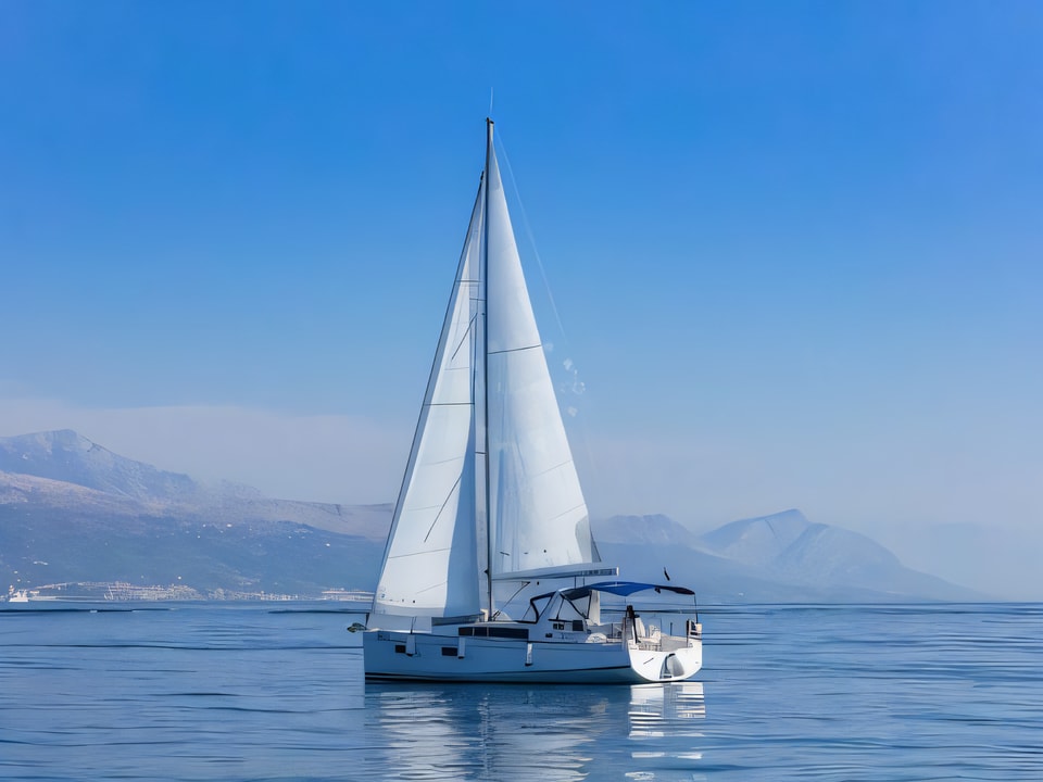Exterior overview of Beneteau Oceanis 38.1 sail boat for charter from Split ACI Marina in the Split sailing area Croatia