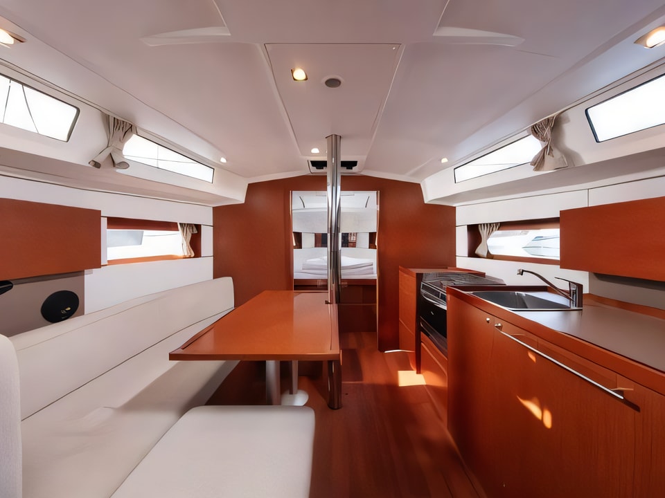 Interior of Beneteau Oceanis 38.1 sail boat with 3 cabins Croatia yacht charter