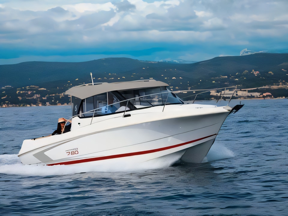 Exterior overview of Beneteau Antares 7.80 sail boat for charter from Trogir ACI Marina in the Split sailing area Croatia