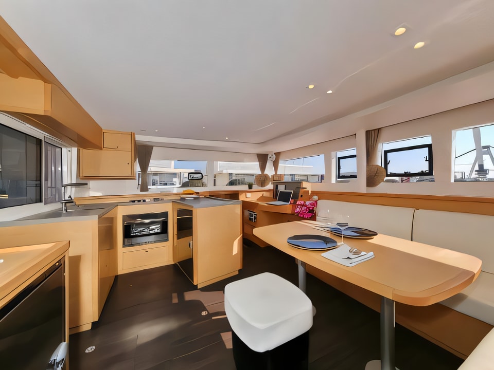 Interior of Lagoon 450 catamaran with 6 cabins Croatia yacht charter