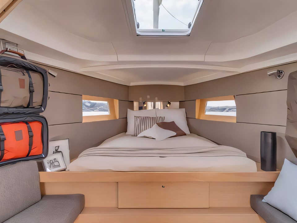Interior of Oceanis 38 sail boat with 3 cabins Croatia yacht charter