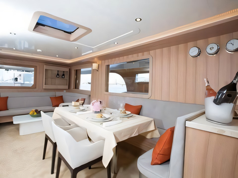 Layout of Sibari gulet or cruiser with 4 cabins Croatia yacht charter