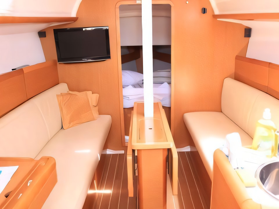 Interior of Sun Odyssey 33i sail boat with 2 cabins Croatia yacht charter