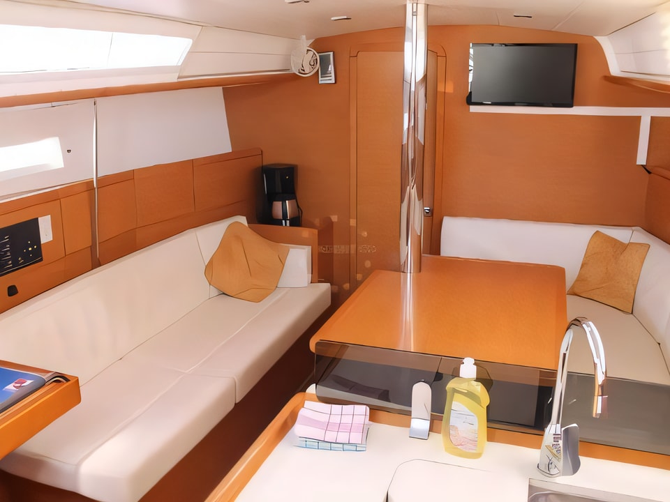 Interior of Sun Odyssey 379 (2cab) sail boat with 2 cabins Croatia yacht charter