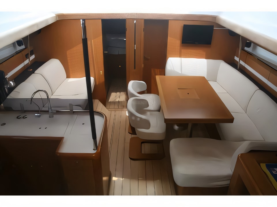 Interior of Jeanneau 53 (4cab) sail boat with 4 cabins Croatia yacht charter