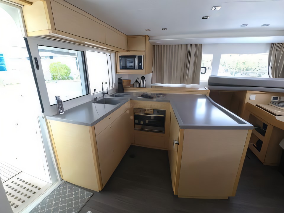 Interior of Lagoon 450 F catamaran with 6 cabins Croatia yacht charter