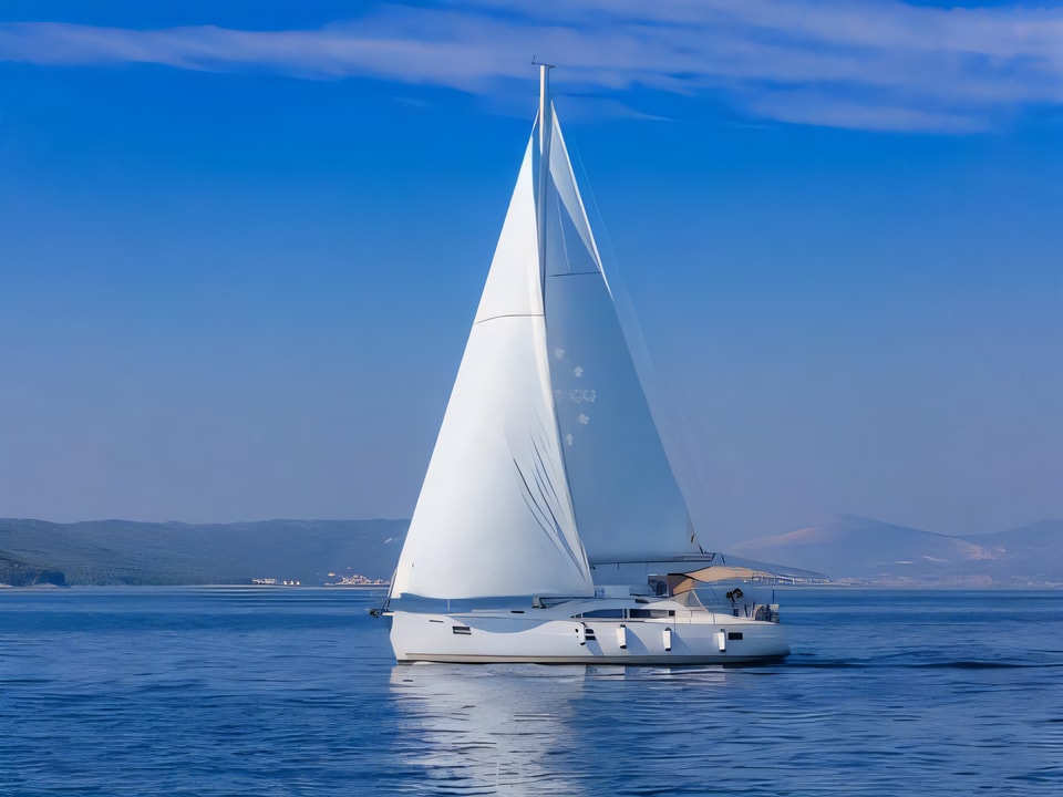 Exterior overview of Elan 45 Impression sail boat for charter from Split ACI Marina in the Split sailing area Croatia