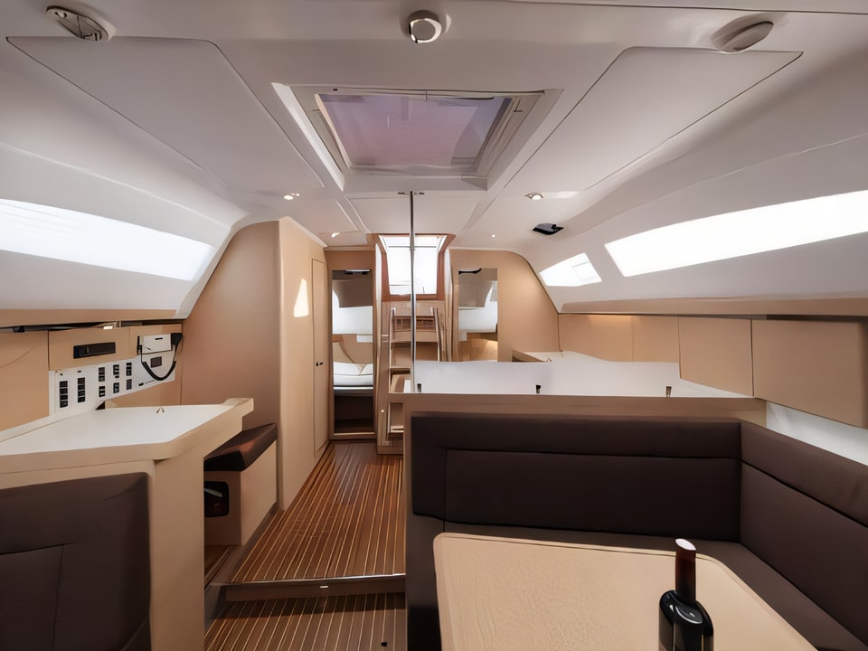Interior of Elan 45 Impression sail boat with 4 cabins Croatia yacht charter