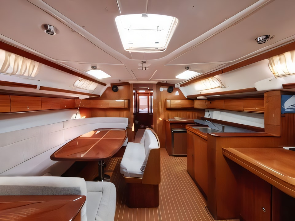 Interior of Bavaria 49 sail boat with 5 cabins Croatia yacht charter