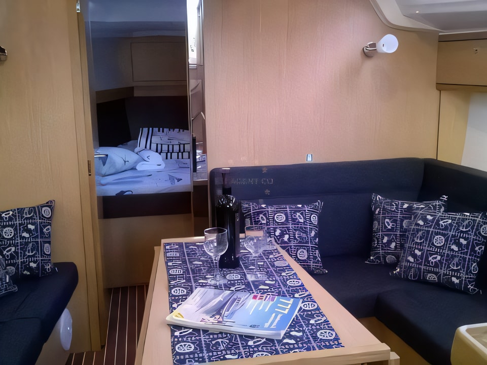 Interior of Bavaria 37 Cruiser sail boat with 3 cabins Croatia yacht charter
