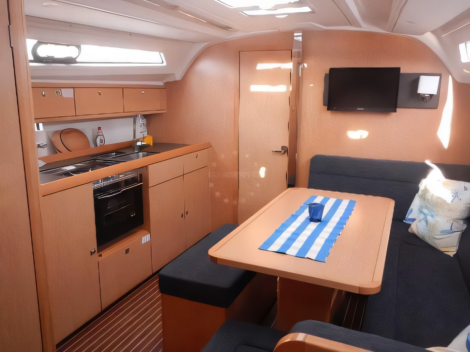Interior of Bavaria 41 Cruiser sail boat with 3 cabins Croatia yacht charter