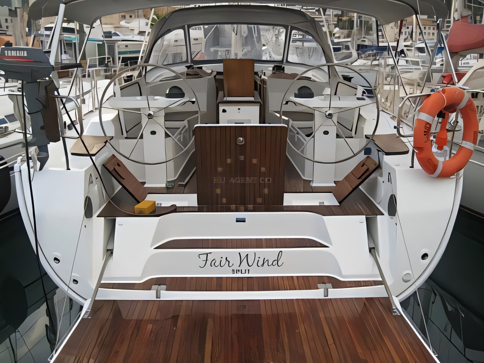 Exterior overview of Bavaria 45 Cruiser sail boat for charter from Split ACI Marina in the Split sailing area Croatia